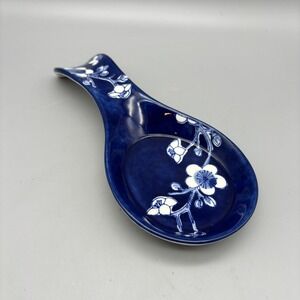 Williams Sonoma Spoon Rest Japanes Garden Blue And White